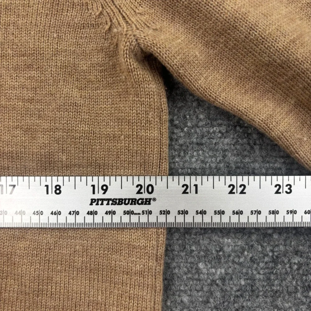 Johnston & Murphy Quarter Zip Sweater Medium Tan‎ Ribbed Pullover Men's